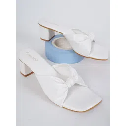 Cogner Women White Solid Synthetic Block Heels-picture-16