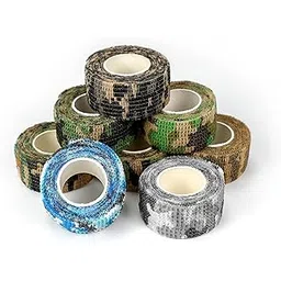 Cohesive Bandage Tattoo Grip Cover, 1 inch 2.5 cm x 4.5 m, Pack of 12, Grip Tape for Tattoo Machine Military Colour-image-3