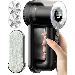 coldSky Lint Remover for Clothes, Rechargeable Fabric Shaver with Digital Display, Sweater Shaver with 6-Leaf Blades and Safety Lock, 3-Speeds Defuzzer Remove Fuzz, Pills from Carpets, Curtains-picture-27