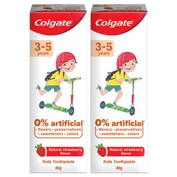 colgate baby Colgate Toothpaste for Kids (3-5 years), Natural Strawberry Flavour, 0% Artificial - 80 gm (Pack Of 2)-picture-16