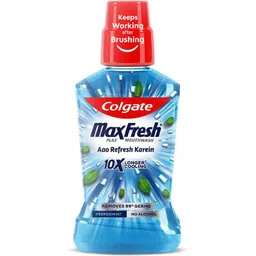 colgate Maxfresh Plax Antibacterial Mouthwash, 24/7 Fresh Breath - Peppermint Fresh-picture-13