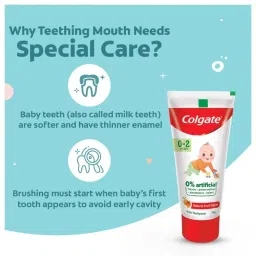 Colgate Toothpaste for Kids (0-2 years), Natural Fruit Flavour image 4