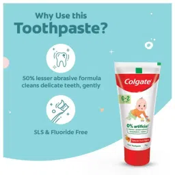 Colgate Toothpaste for Kids (0-2 years), Natural Fruit Flavour image 5