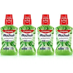 Colgate Maxfresh Plax Antibacterial Mouthwash, 24/7 Fresh Breath with Natural tea extracts, 0% Alcohol - 250ml, (Fresh Tea) (Pack of 4)-image-29