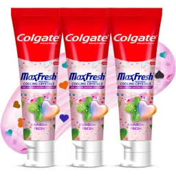 MaxFresh Rainbow Fresh Tooth paste with Cooling Crystals (100g x 3pcs) Toothpaste-image-43