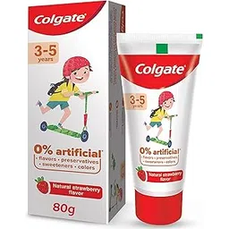 Colgate Toothpaste For Kids (3-5 Years), Natural Strawberry Flavor, Cavity Protection Tooth Paste, With 0% Artificial Flavors, Preservatives, Sweeteners & Colors - 80 Gram Tube-picture-19