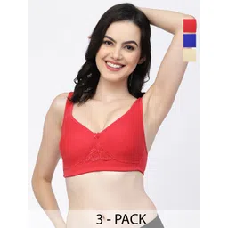 College Girl Pack Of 3 Full Coverage Cotton T-shirt Bra With All Day Comfort-image-31