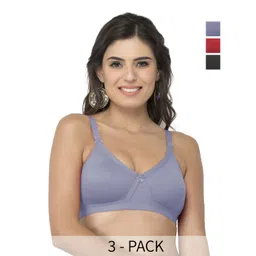 College Girl Pack of 3 Full Coverage Lightly Padded Seamless Minimizer Bra-image-49