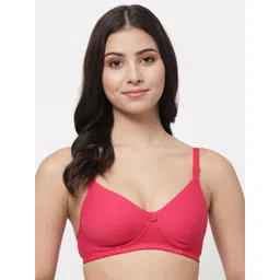 College Girl Women Pink Cotton Bra Heavily Padded-picture-38