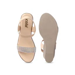 Colo Women Embellished Wedge Heel Open Toe Slingback Sandals image 5