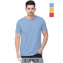 COLOR CAPITAL Unisex Pack Of 3 Cotton T-Shirts-picture-30