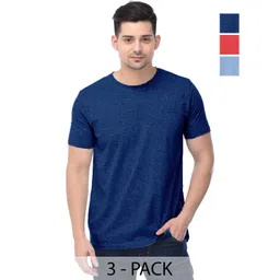 COLOR CAPITAL Unisex Pack Of 3 Solid Round Neck Cotton T-shirts-picture-29