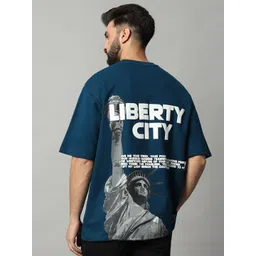 COLOR CAPITAL Unisex Typography Printed Round Neck Short Sleeves Oversized Cotton T-shirt-picture-17