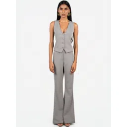 COLOR CAPITAL Women Tailored Flared High-Rise Zip Trousers-picture-18