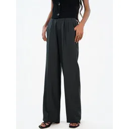 COLOR CAPITAL Women Tailored Straight Fit High-Rise Pleated Trousers-picture-12