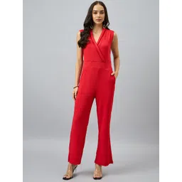 COLOR CAPITAL Women V-Neck Basic Jumpsuit-picture-12