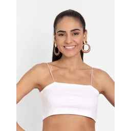 COLOR CAPITAL Women White Cotton Blend Bralette Crop Top-picture-22
