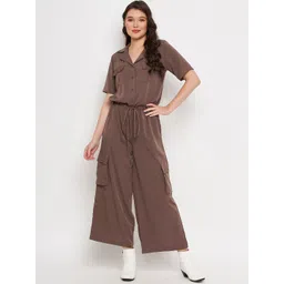 Color Cocktail Shirt Collar Basic Jumpsuit-picture-32