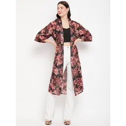 Color Cocktail Women Floral Printed Longline Shrug-picture-29