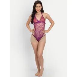 COLOR STYLE Purple Halter Neck Baby Doll-picture-32