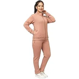 colorchakra winter wear fleece tracksuit for womens extremely warm zipper jacket and cozy lower for women plus size set M to 4XL BLACK-picture-55