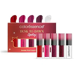 Coloressence Lipstay Dusk to Dawn Liquid Lipstick Kit | Transfer Proof, Matte, Waterproof | Long-Lasting Smudge-Proof Lip Color | Set of 5 Shades-picture-46