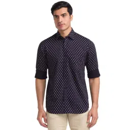 ColorPlus Black Tailored Fit Printed Shirt-picture-14