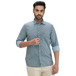 Colorplus Blue Regular Fit Printed Shirt-picture-31