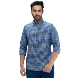 Colorplus Blue Slim Fit Checks Shirt-picture-10