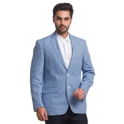 ColorPlus Blue Slim Fit Textured Blazer-picture-24