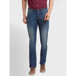 ColorPlus Blue Tapered Fit Distressed Jeans-picture-23