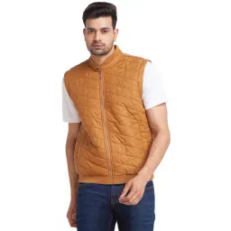 ColorPlus Brown Tailored Fit Quilted Jacket-picture-20