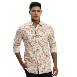 ColorPlus ColorPlus Regular Fit Printed Medium Brown Shirt-picture-29