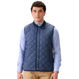 ColorPlus Dark Blue Polyester Regular Fit Sleeveless Jacket-picture-38