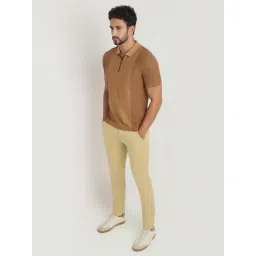 ColorPlus Dark Brown Pure Cotton Regular Fit Short Sleeves Polo T-Shirt image 5