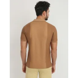 ColorPlus Dark Brown Pure Cotton Regular Fit Short Sleeves Polo T-Shirt image 2