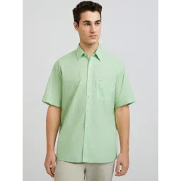 Colorplus Green Cotton Classic Fit Printed Shirts-picture-39