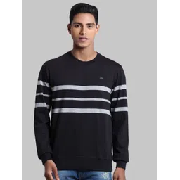 ColorPlus Men Black Striped Cotton Sweatshirt-picture-39