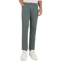 colorplus Men Regular Fit Dobby Pattern Cotton Blend Flat Front Casual Trouser-picture-34