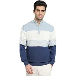 colorplus Men Regular Fit Jacquard Pattern Pure Cotton Full Sleeve Round Neck Casual Sweater-picture-53