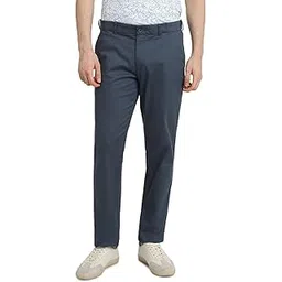colorplus Men Slim Fit Dobby Pattern Cotton Blend Flat Front Casual Trouser-picture-11