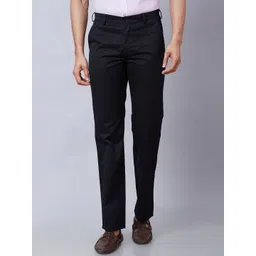 ColorPlus Men Solid Mid-Rise Regular Fit Tailored Cotton Trousers-picture-28