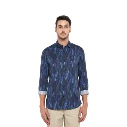 ColorPlus Navy Regular Fit Cotton Shirt-picture-36