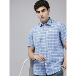 ColorPlus Pure Cotton Checked Casual Shirt-picture-21