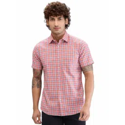 Colorplus Red Regular Fit Checks Shirt-picture-46