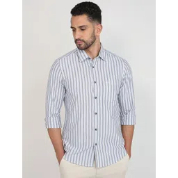 ColorPlus Slim Fit Striped Spread Collar Cotton Casual Shirt-picture-14