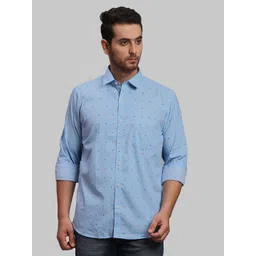 ColorPlus Tailored Fit Micro Disty Printed Cotton Casual Shirt-picture-20