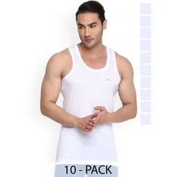 COLORS by Rupa Frontline Pack Of 10 Anti-Bacterial Bamboo Cotton Undershirt Vests-image-17