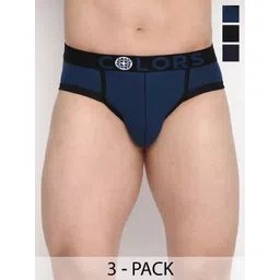 COLORS by Rupa Frontline Pack Of 3 Mid-Rise Basic Briefs-image-35