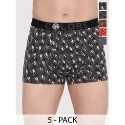COLORS by Rupa Frontline Pack Of 4 Assorted Mid-Rise Short Trunks-image-6